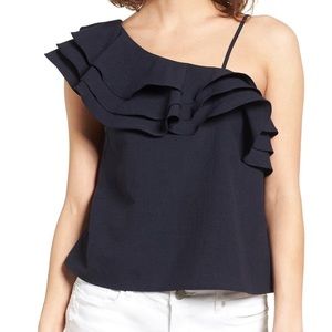 J.O.A. One shoulder top